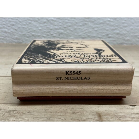 2001 Stampington Co. St. Nicholas Wood Mounted Rubber Stamp - Picture 4 of 6